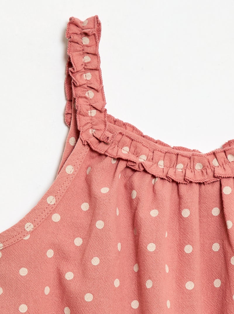 Vestito con spalline e scollo a balze Rosa - Kiabi