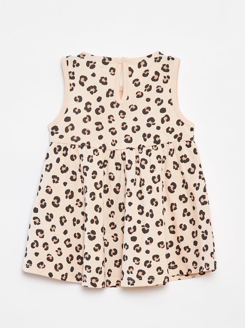 Vestito con spalline e stampa Beige - Kiabi