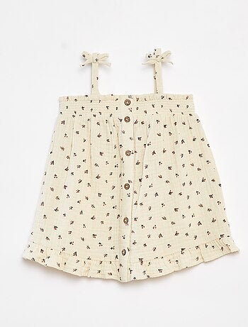 Vestito con spalline in garza di cotone