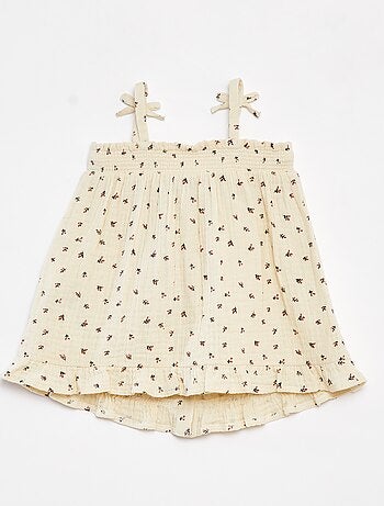 Vestito con spalline in garza di cotone
