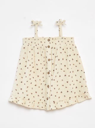 Vestito con spalline in garza di cotone