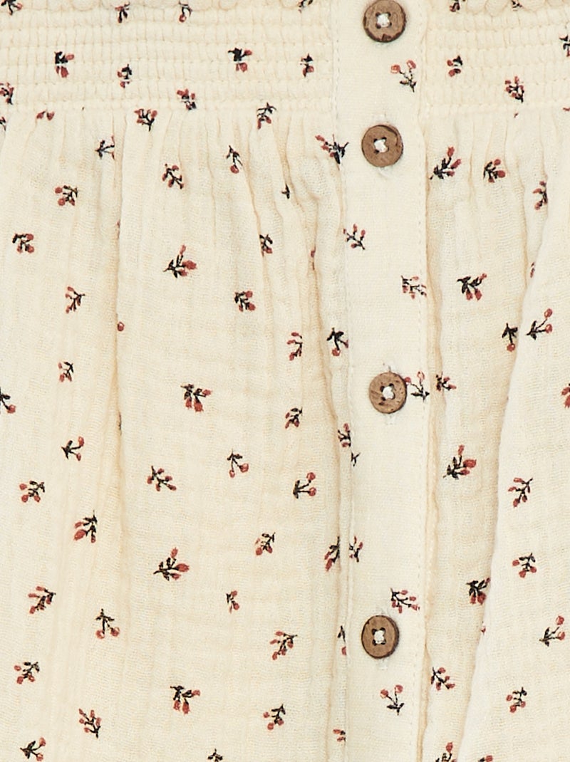 Vestito con spalline in garza di cotone Beige - Kiabi