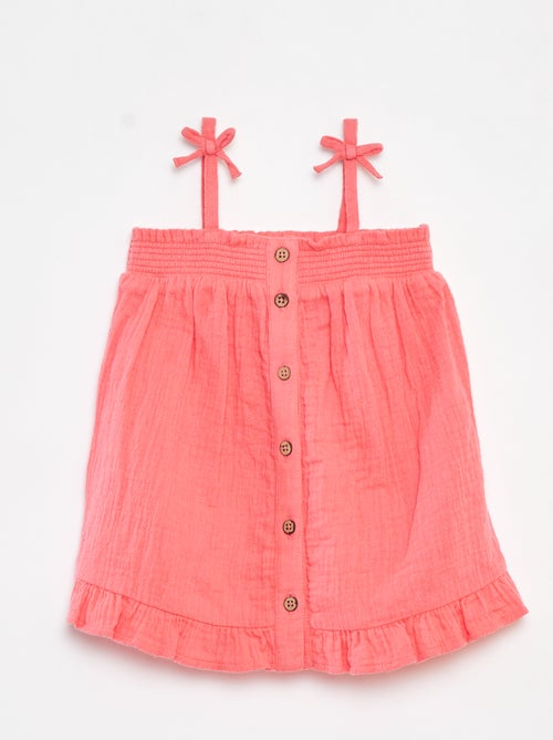 Vestito con spalline in garza di cotone - Kiabi