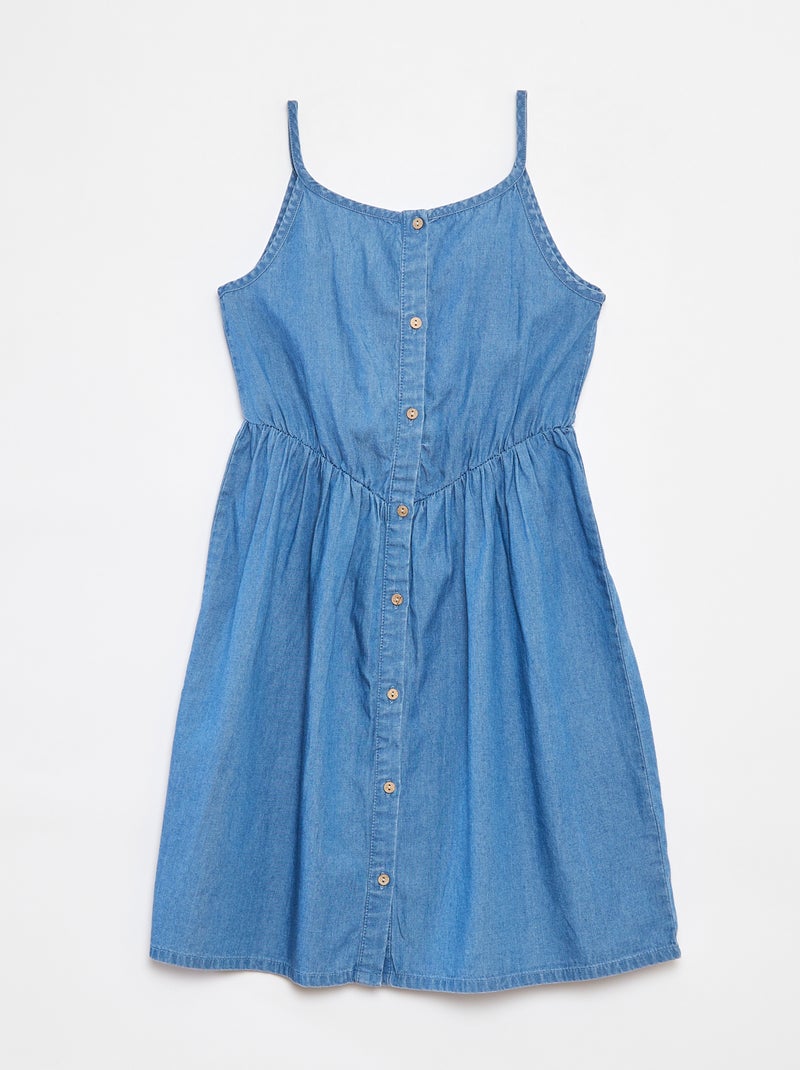 Vestito con spalline in tencel BLU - Kiabi