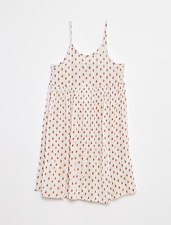 Vestito con spalline in tessuto effetto crêpe