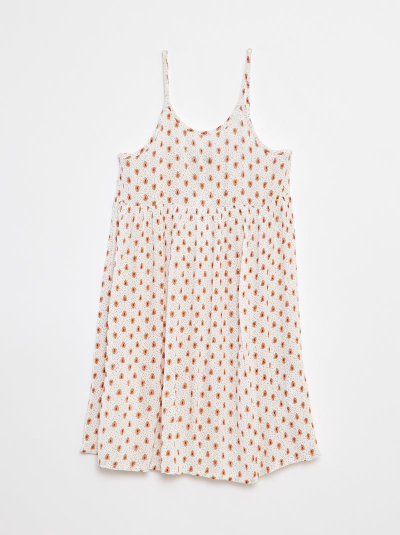 Vestito con spalline in tessuto effetto crêpe Bianco - Kiabi