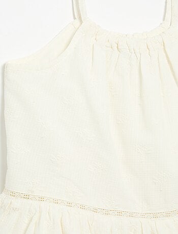 Vestito con spalline sottili non regolabili e ricami