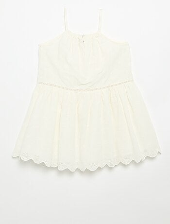 Vestito con spalline sottili non regolabili e ricami