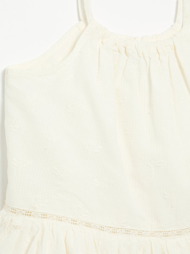 Vestito con spalline sottili non regolabili e ricami Bianco - Kiabi