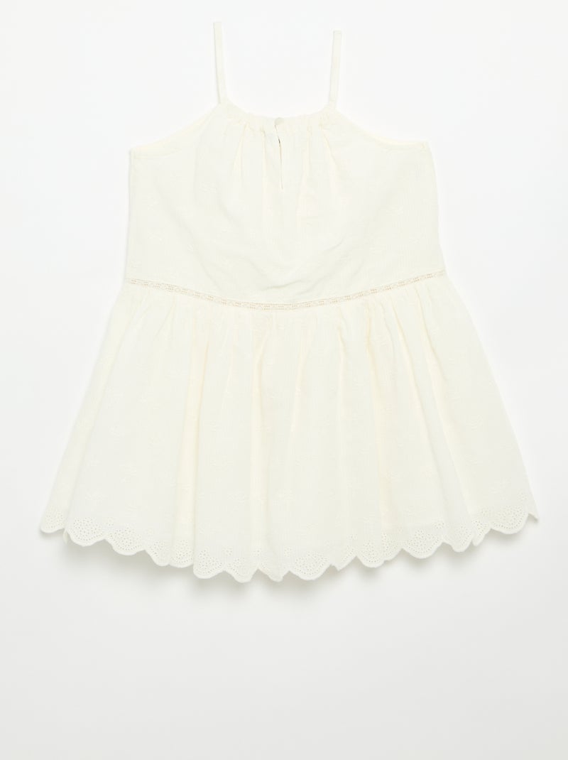 Vestito con spalline sottili non regolabili e ricami Bianco - Kiabi