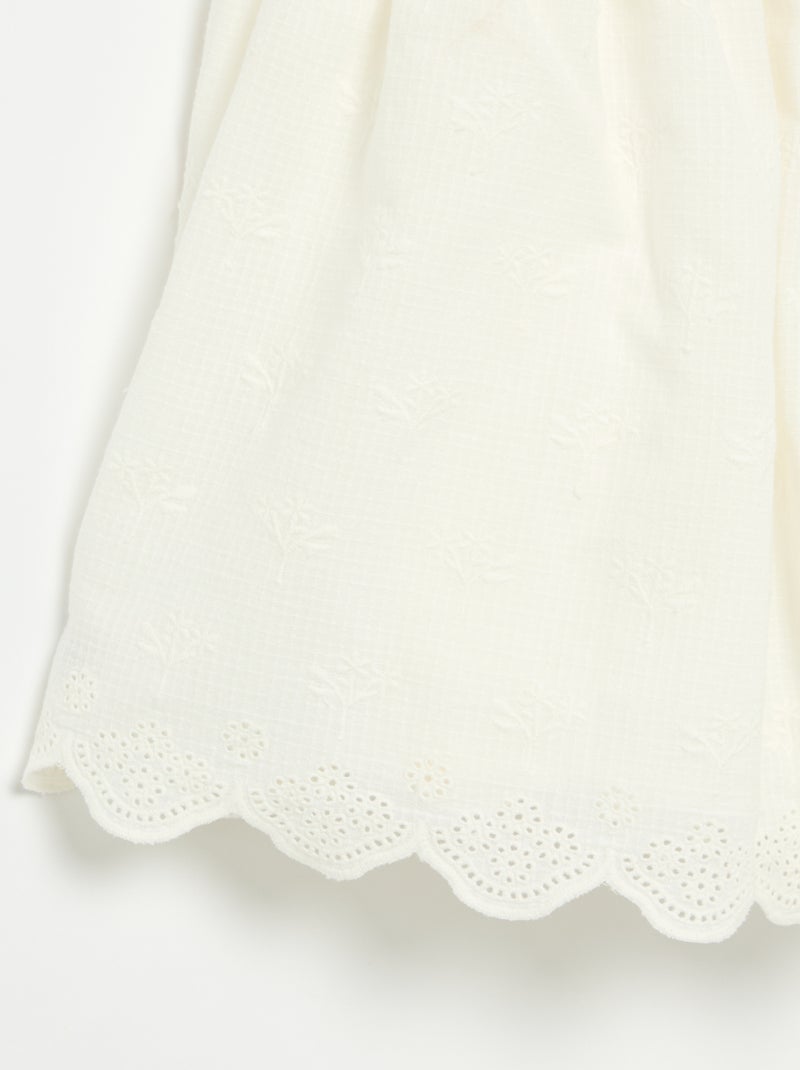 Vestito con spalline sottili non regolabili e ricami Bianco - Kiabi