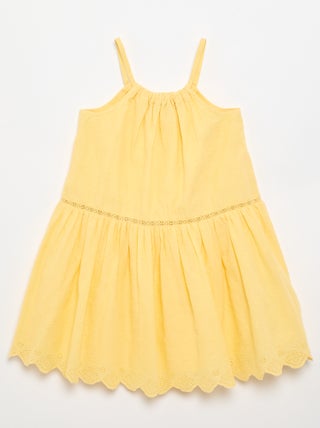Vestito con spalline sottili non regolabili e ricami