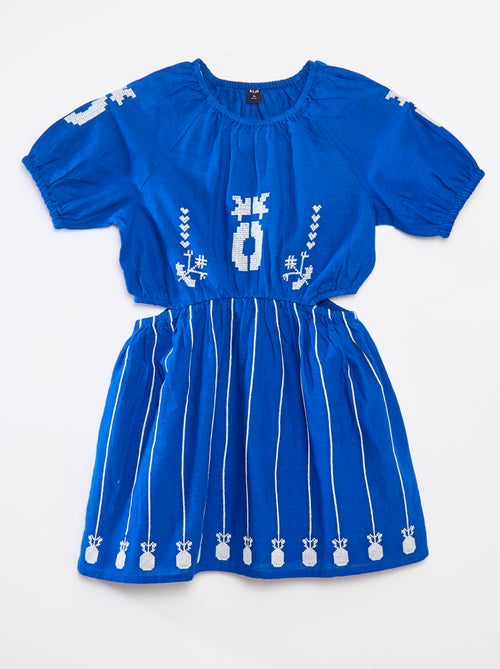Vestito con vita elasticizzata e ricami - Kiabi