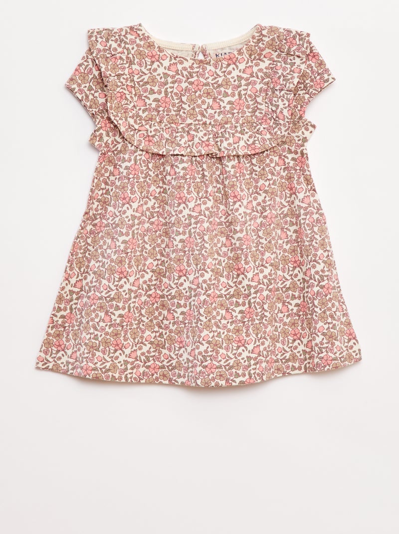 Vestito con volant a maniche corte Bianco - Kiabi
