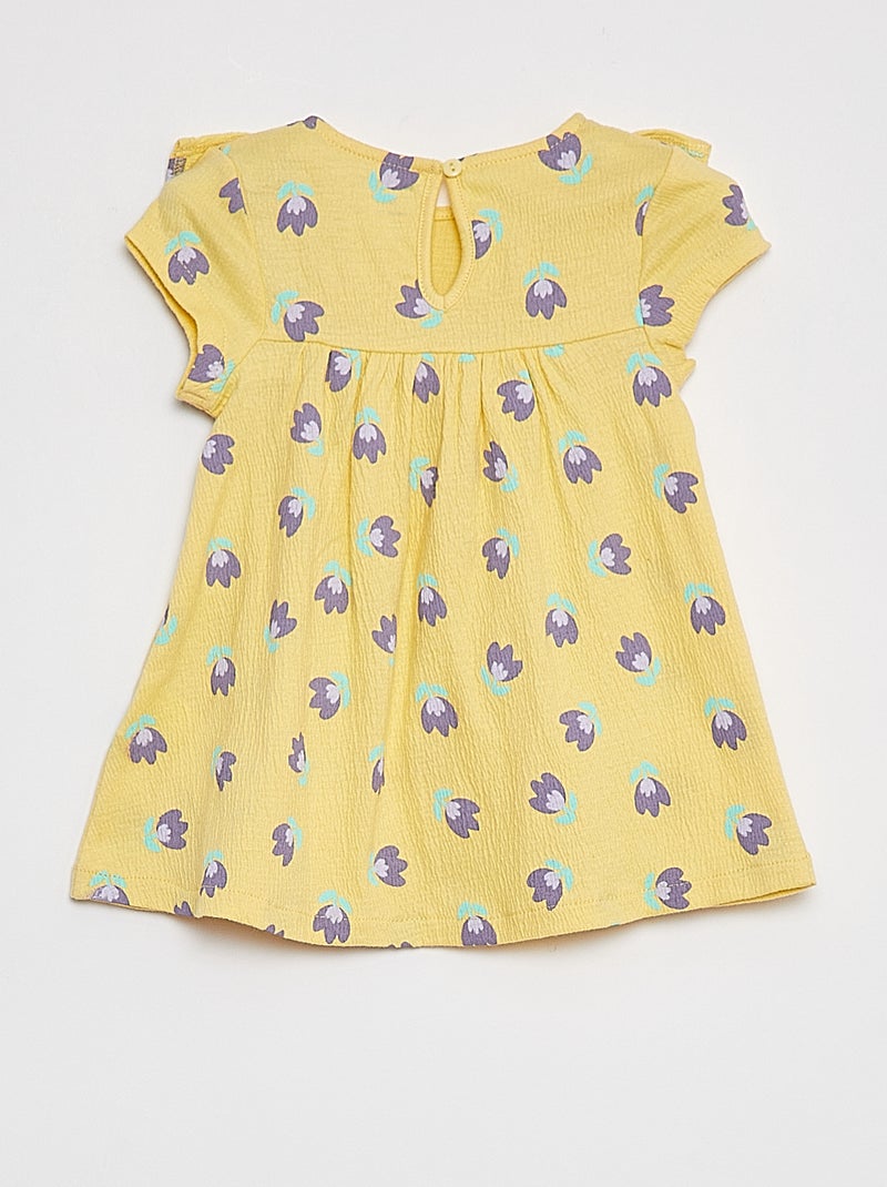 Vestito con volant a maniche corte GIALLO - Kiabi