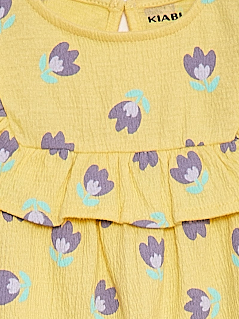 Vestito con volant a maniche corte GIALLO - Kiabi