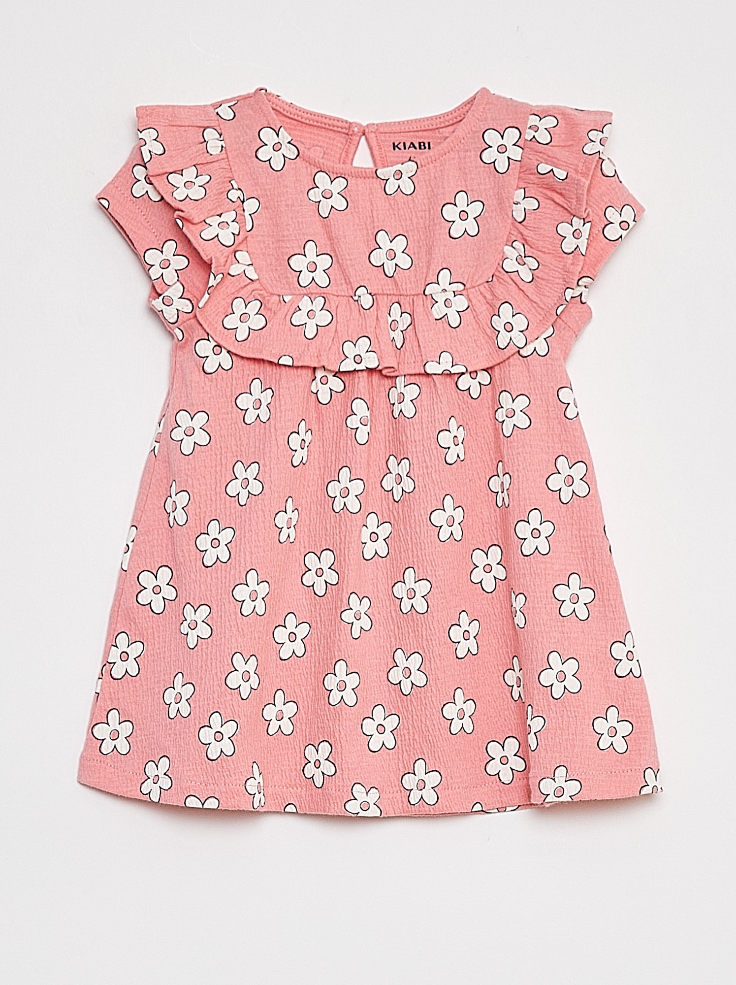 Set Di Vestiti Per Bambina Con Volant E Motivo Floreale - Rosa, Taglie 70-100 (0-24 Mesi)
