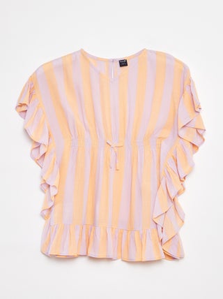 Vestito con volant e stampa