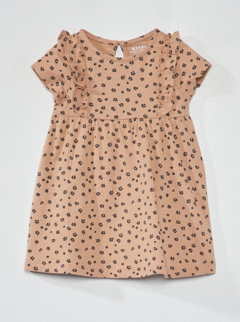 Vestito con volant e stampa BEIGE - Kiabi