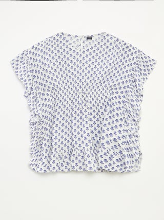 Vestito con volant e stampa