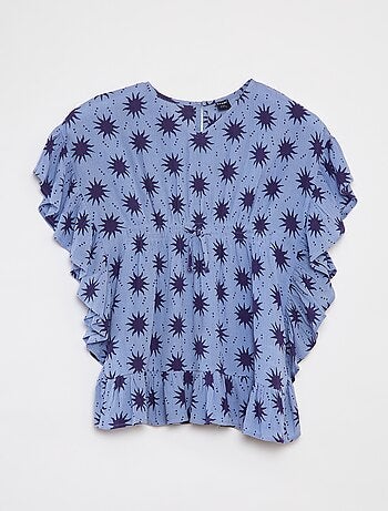 Vestito con volant e stampa