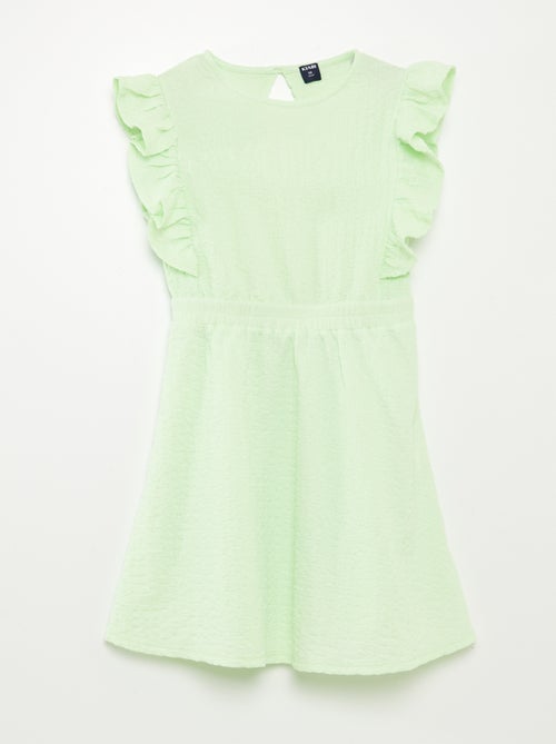 Vestito con volant in tessuto goffrato - Kiabi