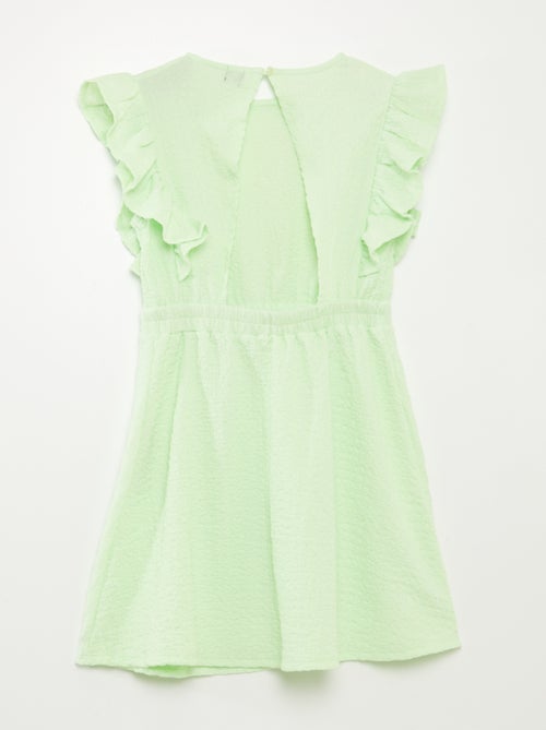 Vestito con volant in tessuto goffrato - Kiabi