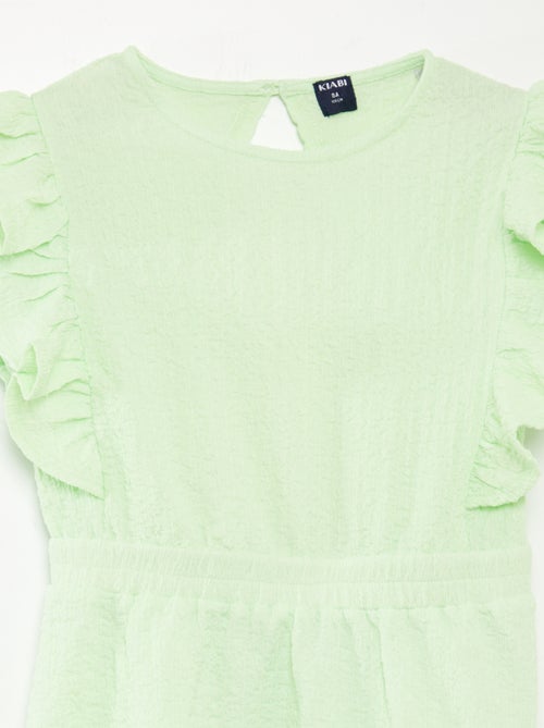 Vestito con volant in tessuto goffrato - Kiabi