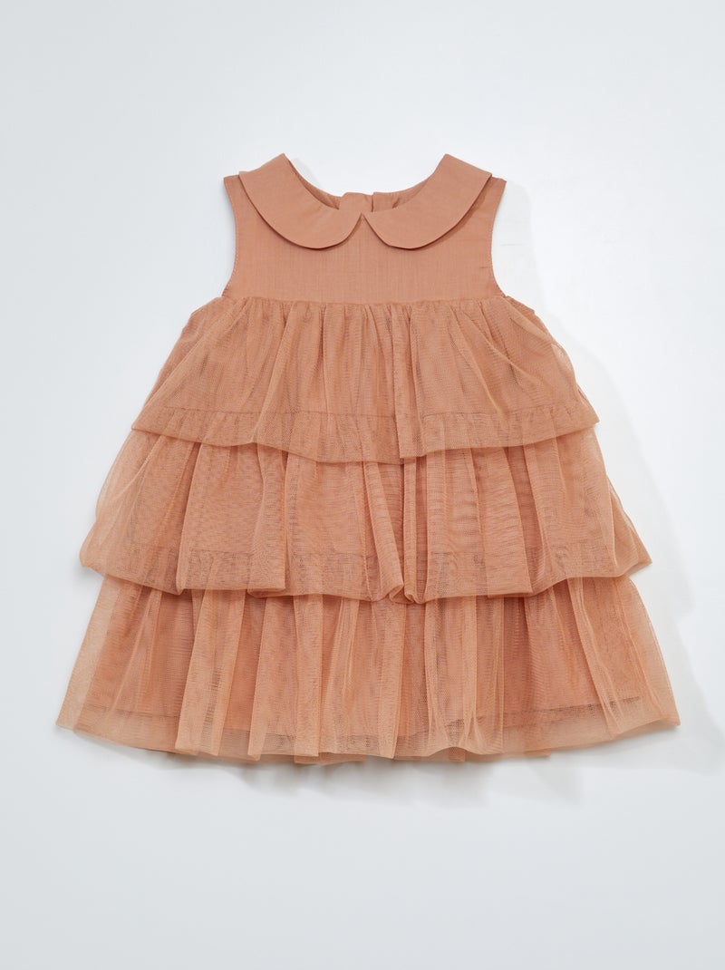 Vestito con volant in tulle ROSA - Kiabi