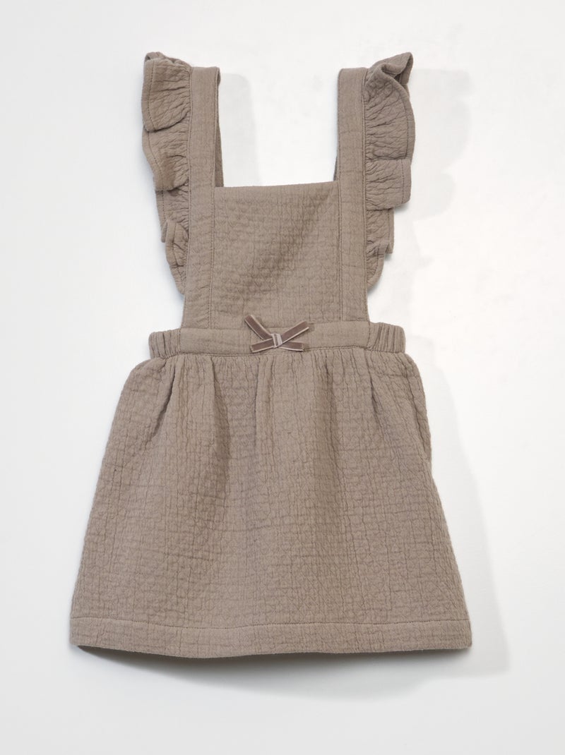 Vestito con volant sulle spalline BEIGE - Kiabi