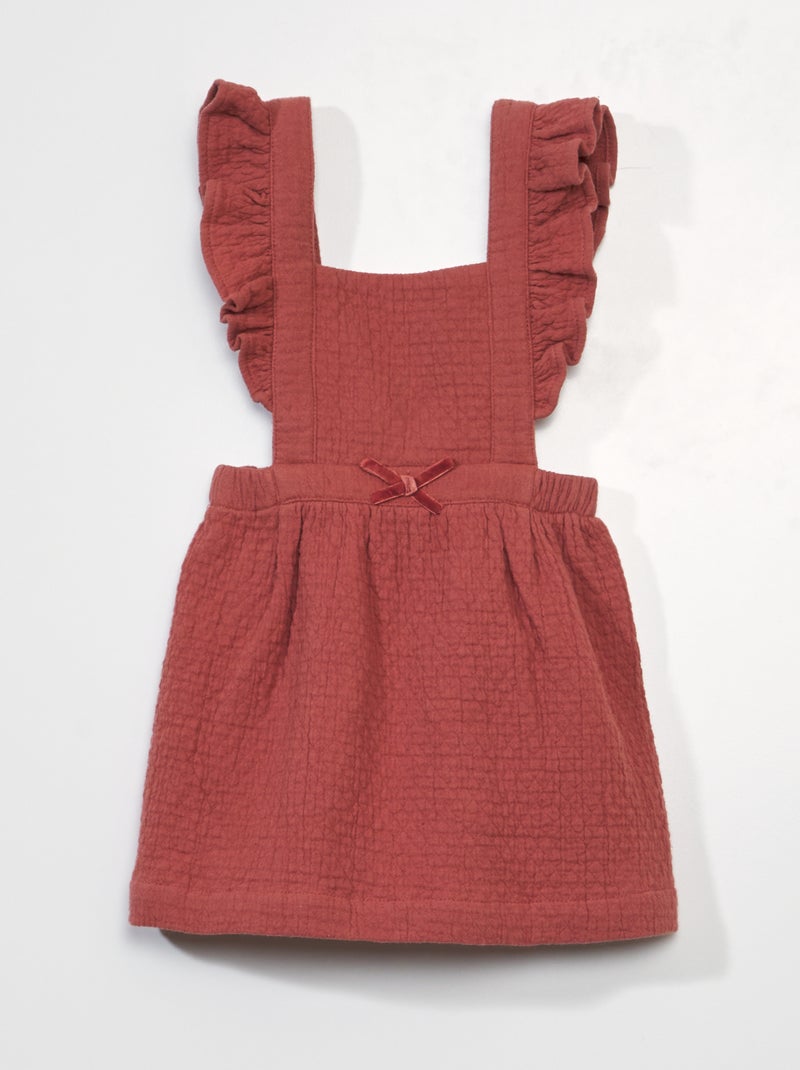 Vestito con volant sulle spalline Rosso - Kiabi
