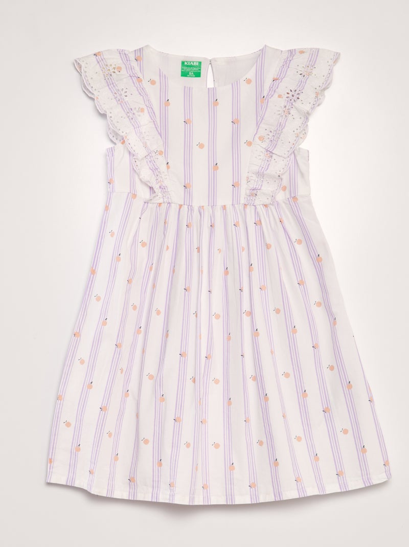 Vestito con volant e ricami - blu - Bambina - 10.00