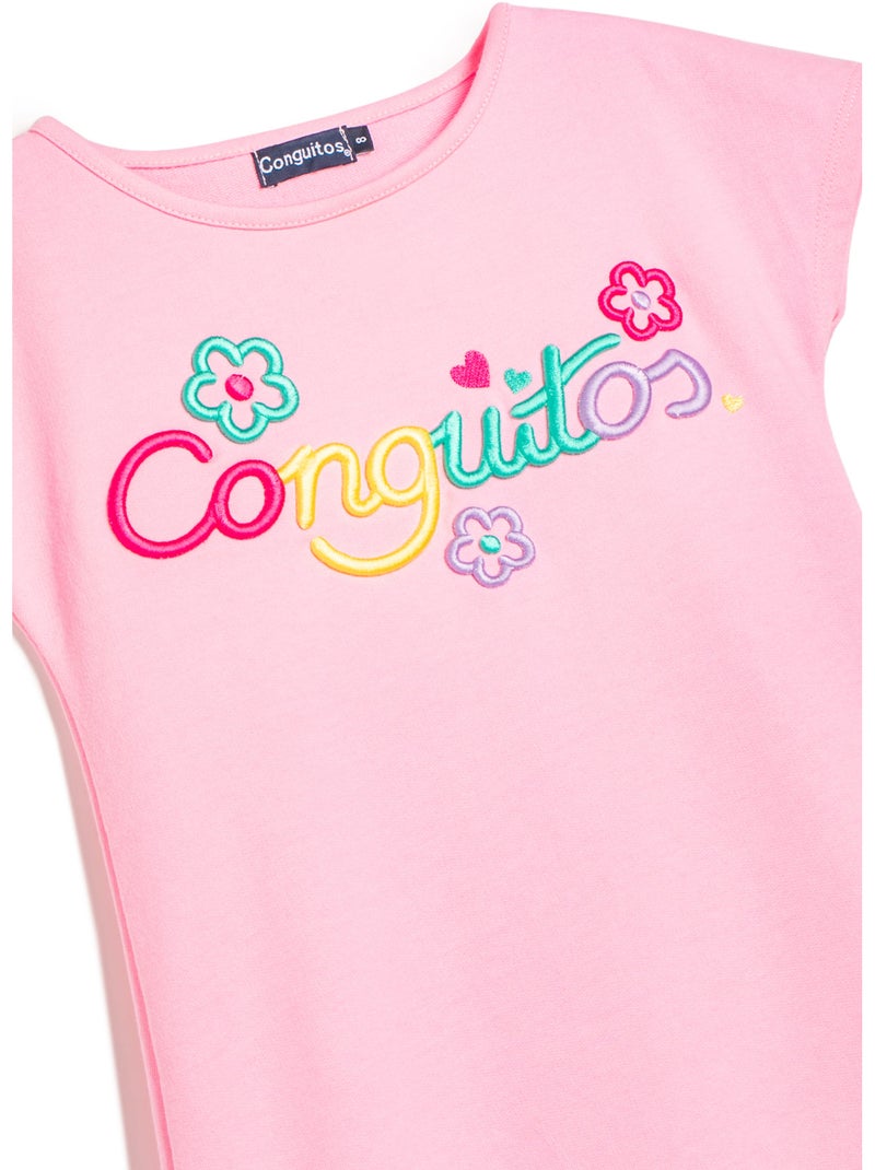 Vestito conguitos logo frontal vestido Rosa - Kiabi