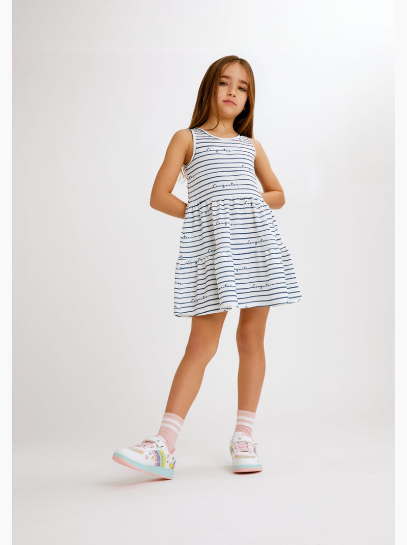 Vestito conguitos strips Blu marino - Kiabi