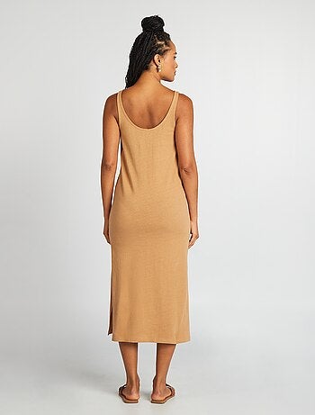 Vestito copricostume lungo in lino