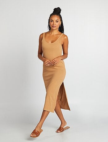 Vestito copricostume lungo in lino