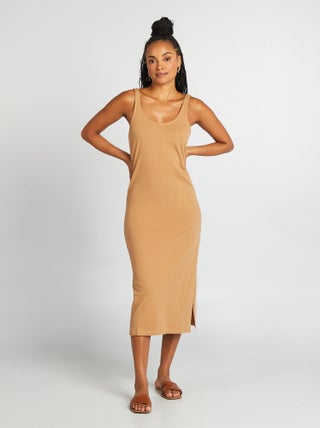 Vestito copricostume lungo in lino