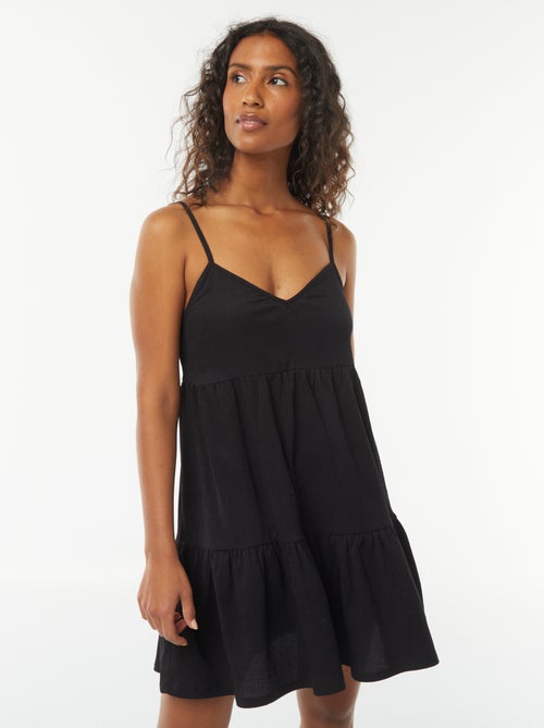 Vestito corto a balze con spalline - Kiabi