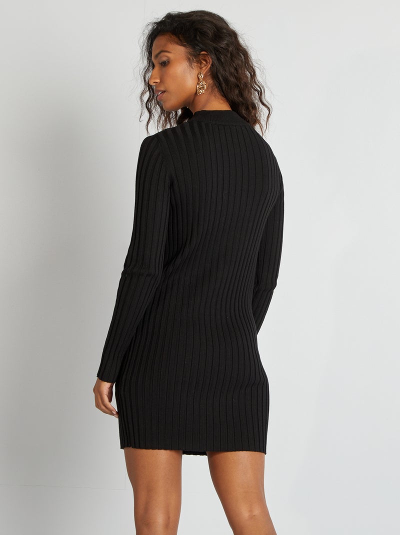 Vestito corto a coste nero - Kiabi