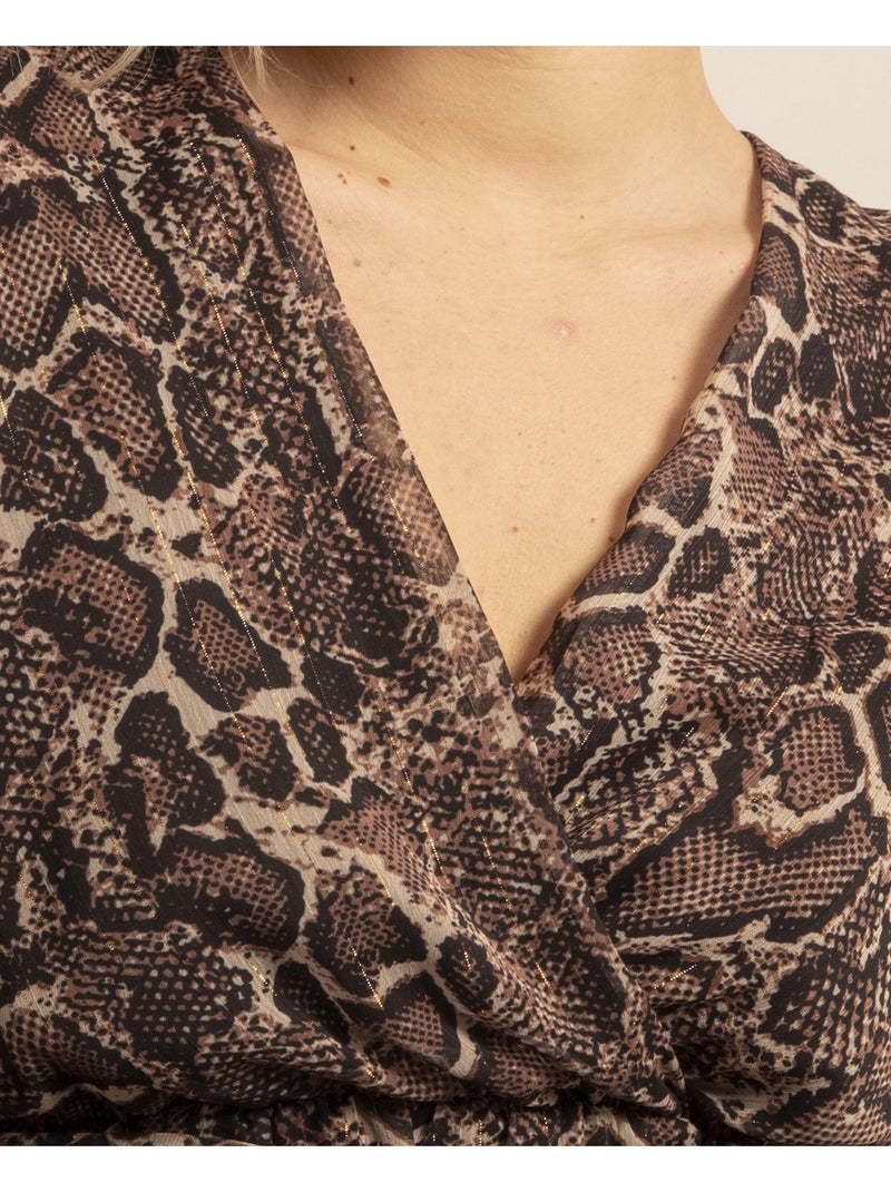 Vestito corto a motivi ISALTA Marrone - Kiabi