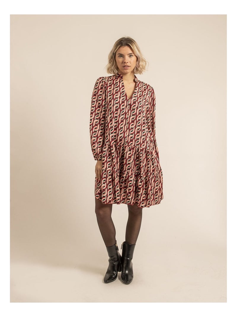 Vestito corto a motivi ISCIANE Rosa - Kiabi