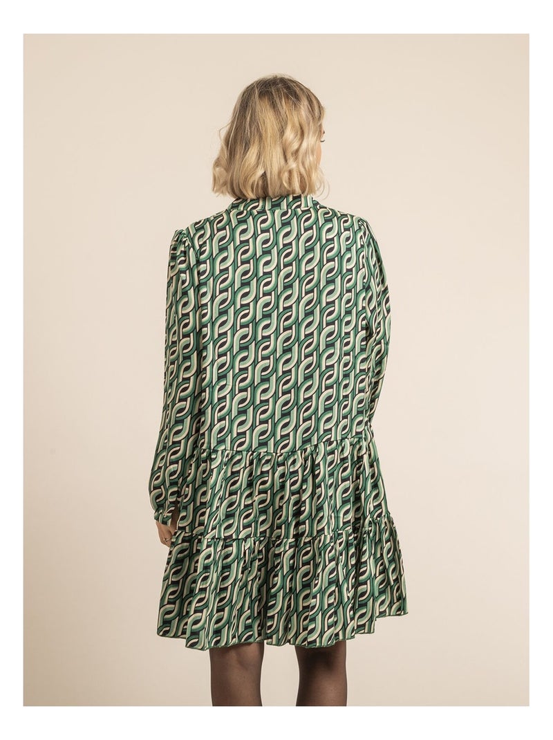Vestito corto a motivi ISCIANE Verde - Kiabi