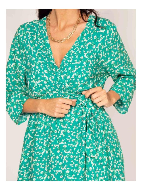 Vestito corto a portafoglio con motivi INEO - Kiabi