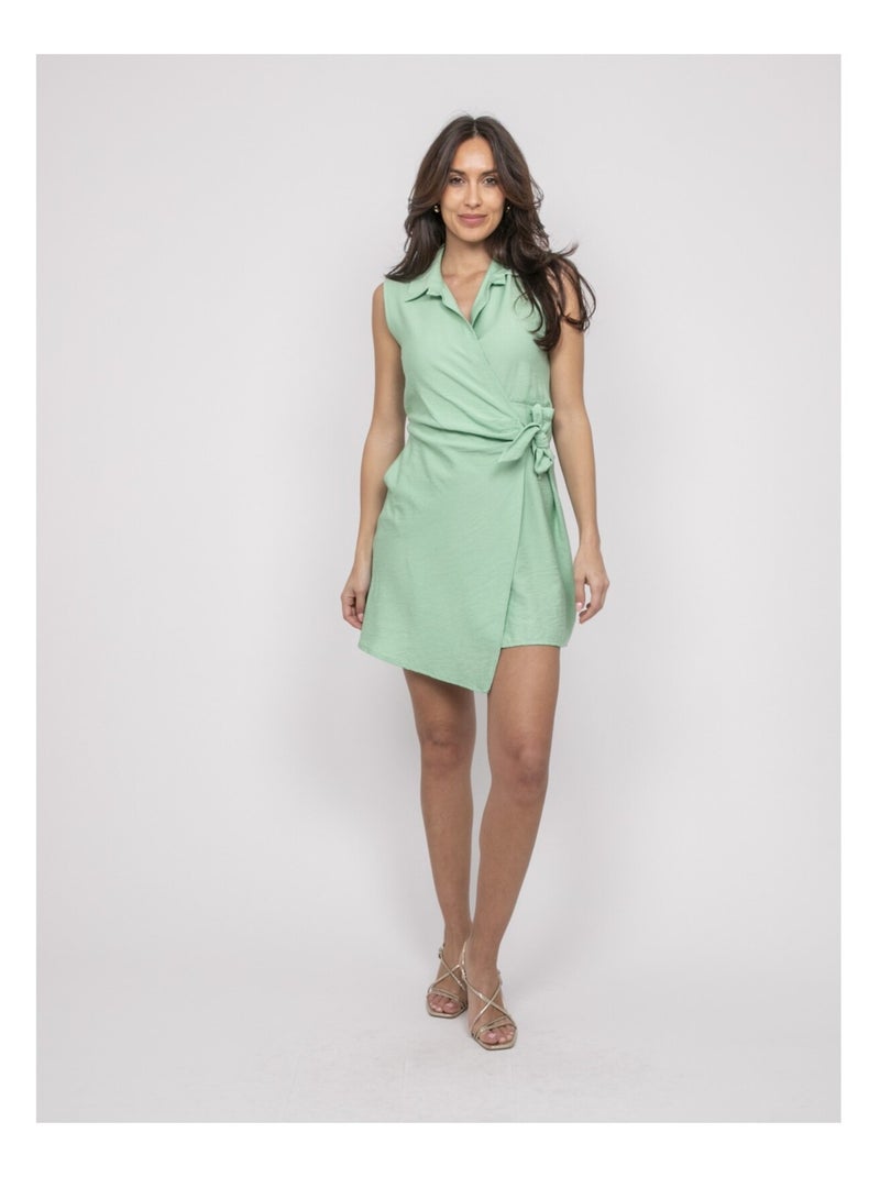 Vestito corto a portafoglio ITANEL Verde acqua - Kiabi