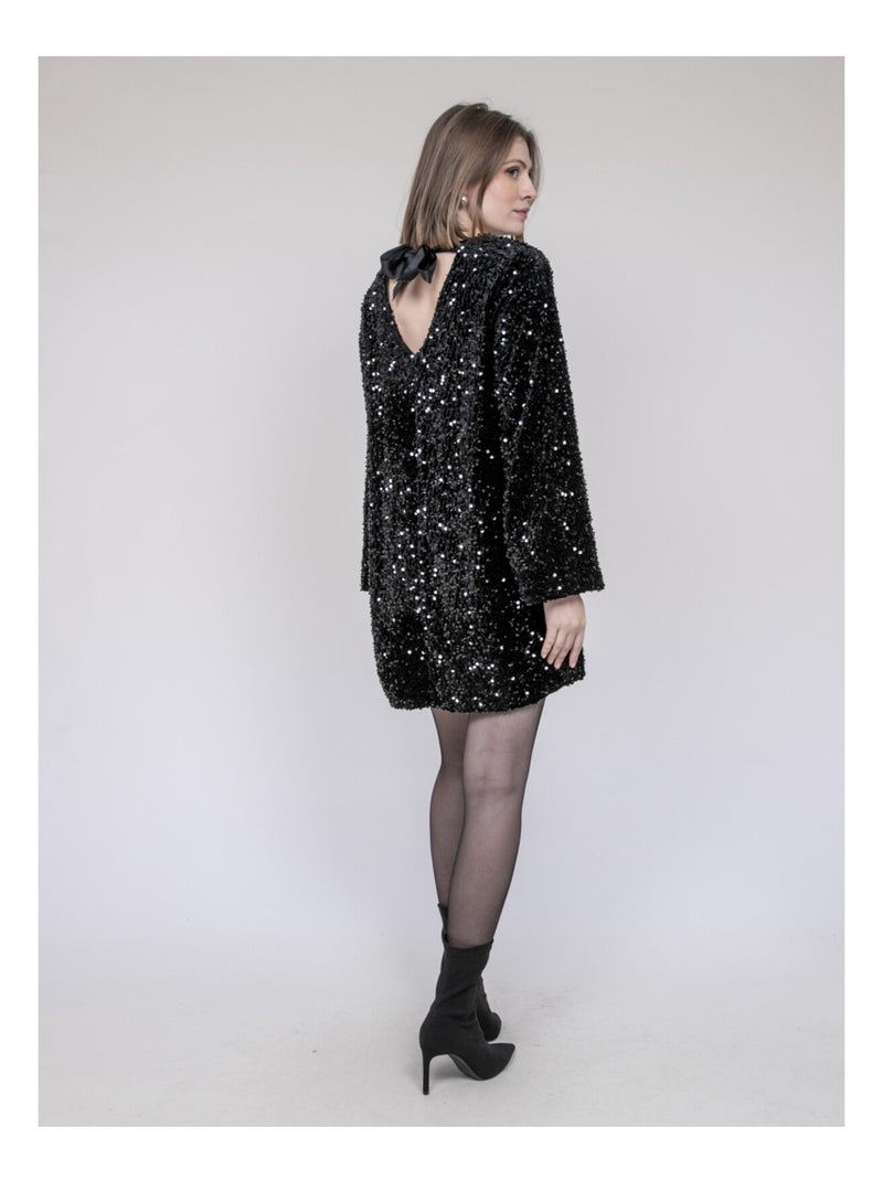 Vestito corto a sequins INAZOE Nero - Kiabi