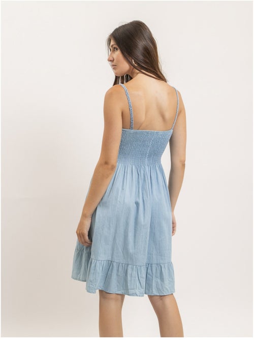 Vestito corto all'uncinetto e denim IBONE - Kiabi
