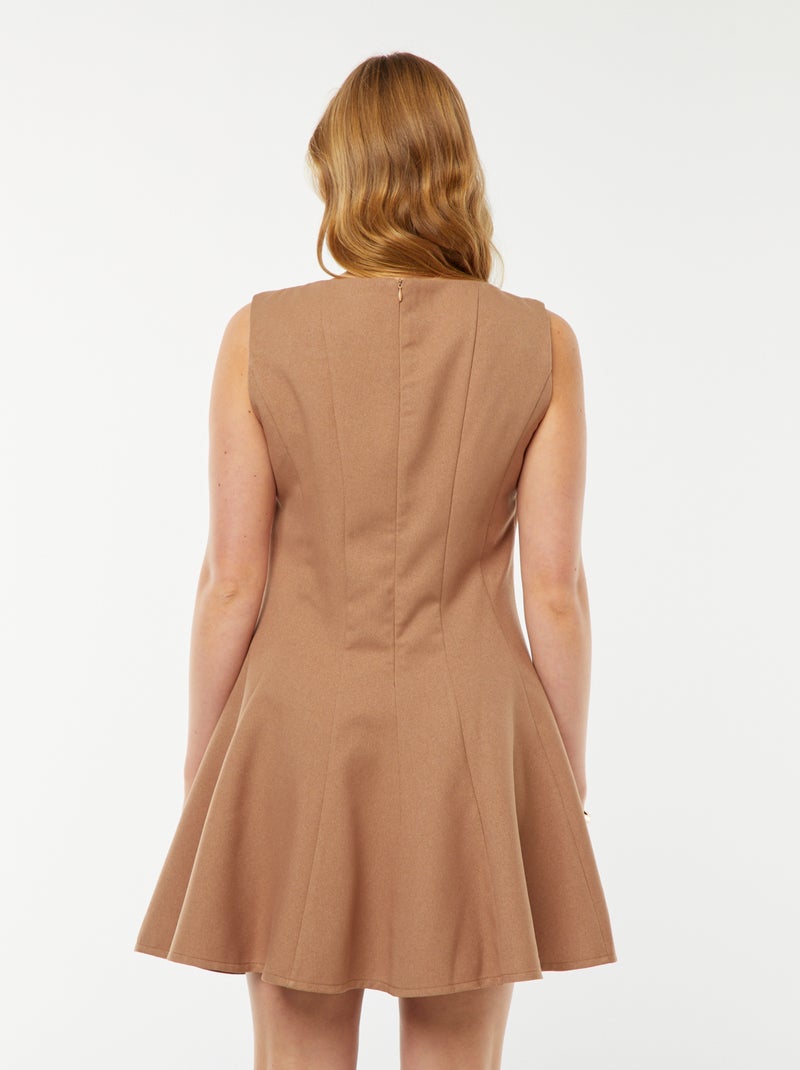 Vestito corto attillato senza maniche Beige - Kiabi