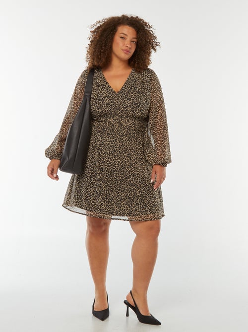 Vestito corto con cintura drappeggiata - Kiabi