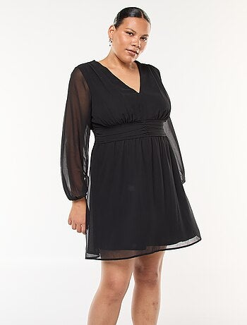 Vestito corto con cintura drappeggiata