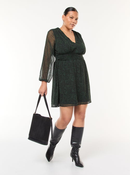 Vestito corto con cintura drappeggiata - Kiabi